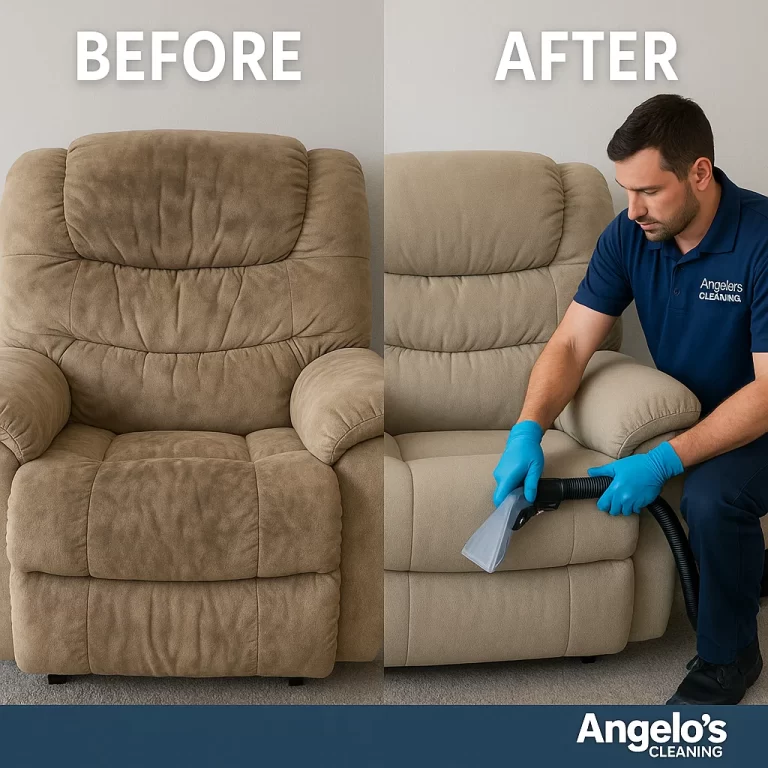Angelo's Hard Floor & Duct Cleaning visible improvement recliner cleaning