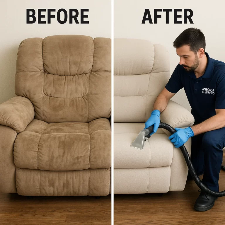 Angelo's Hard Floor & Duct Cleaning crisp result recliner before and after