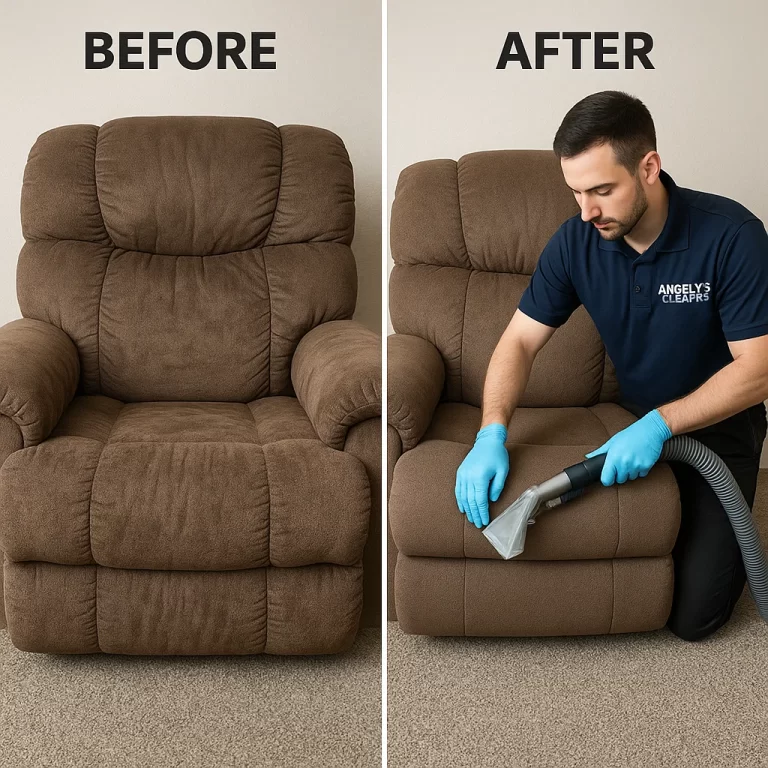 Angelo's Hard Floor & Duct Cleaning cleaner seating recliner before and after