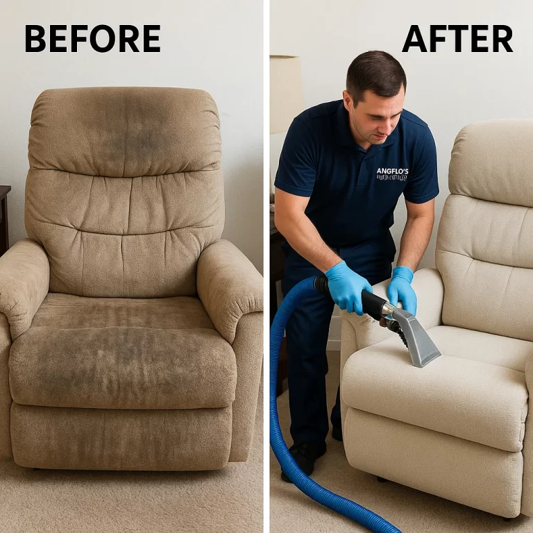 Angelo's Hard Floor & Duct Cleaning like new look recliner before and after