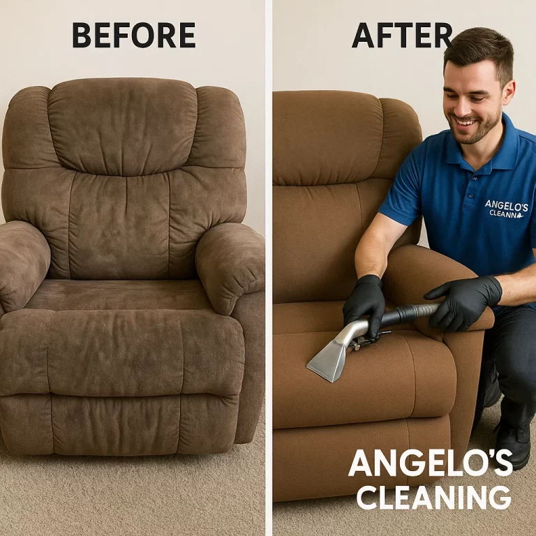 Angelo's Hard Floor & Duct Cleaning overall refresh recliner before and after