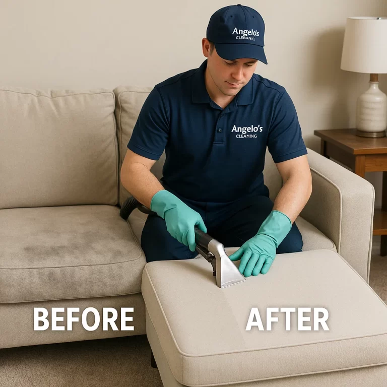 Sofa upholstery cleaning — embedded soils released and lifted