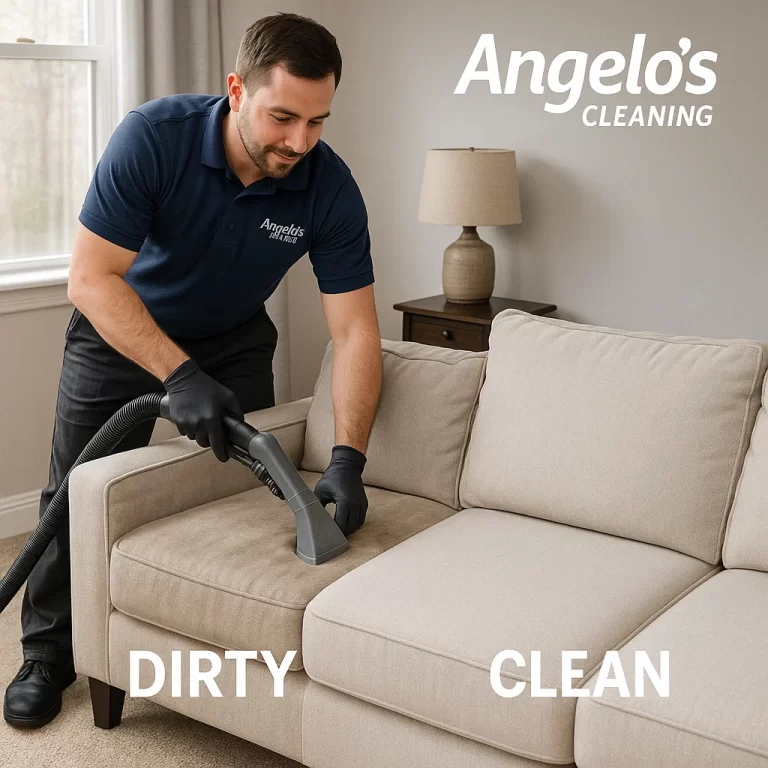 Professional sofa cleaning — enzyme boost for organic soils