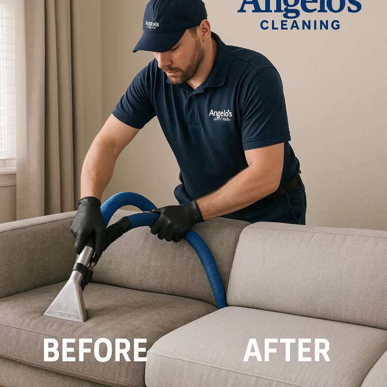 Professional sofa cleaning — rinse extraction to clarity