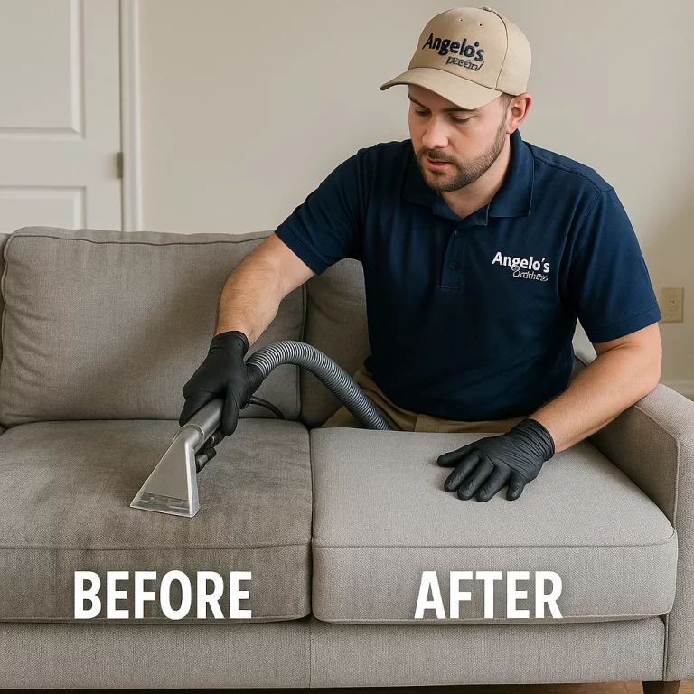 Professional sofa cleaning — consistent clean across sections
