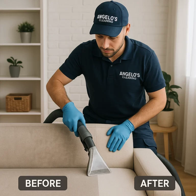 Upholstery sofa cleaning — consistent tone across panels