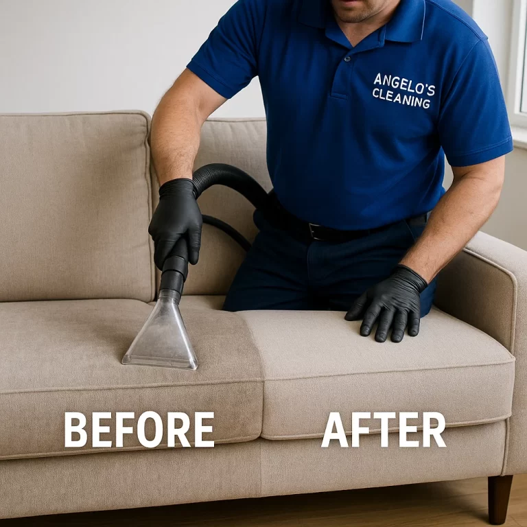 Before & after sofa cleaning — family sofa looks revived