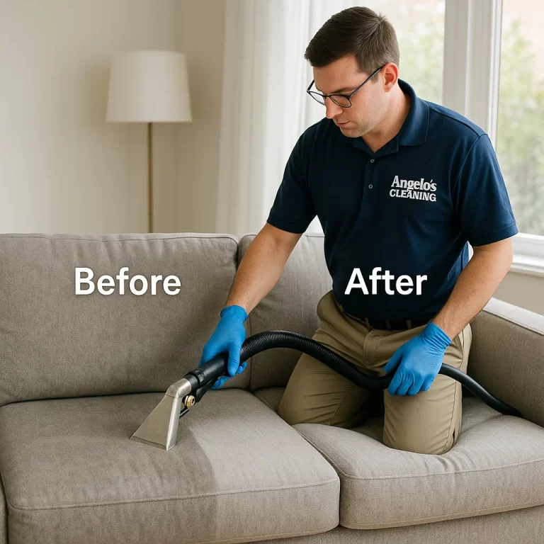 Upholstery sofa cleaning — safe chemistry