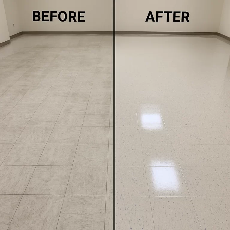 Worker capturing photo after cleaning