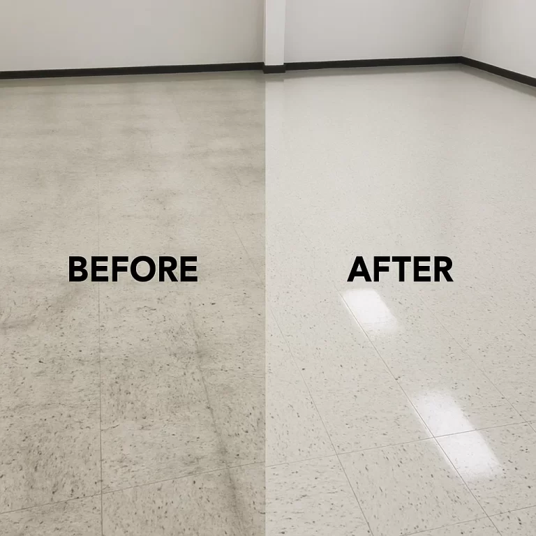 Operator loading cleaning supplies into cart