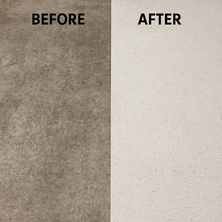 Technician placing safety cones after cleaning