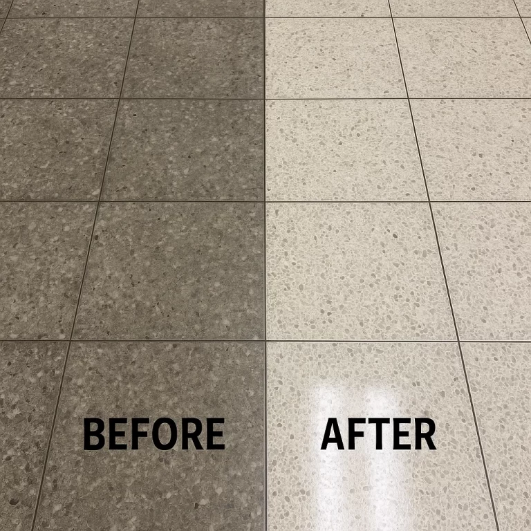 Cleaner disinfecting mop handles post-job