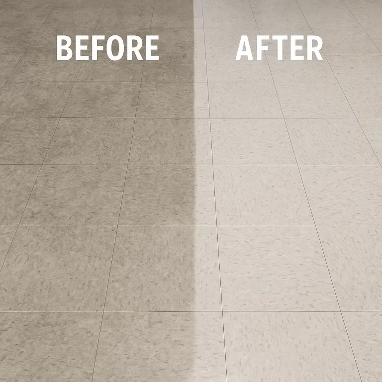 Before and after composite floor cleaning — court annex