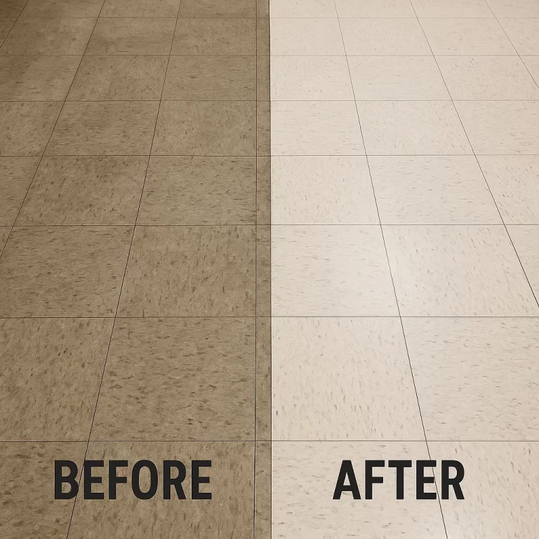 Worker inspecting doorway thresholds