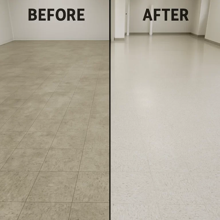 Cleaner securing site for client inspection