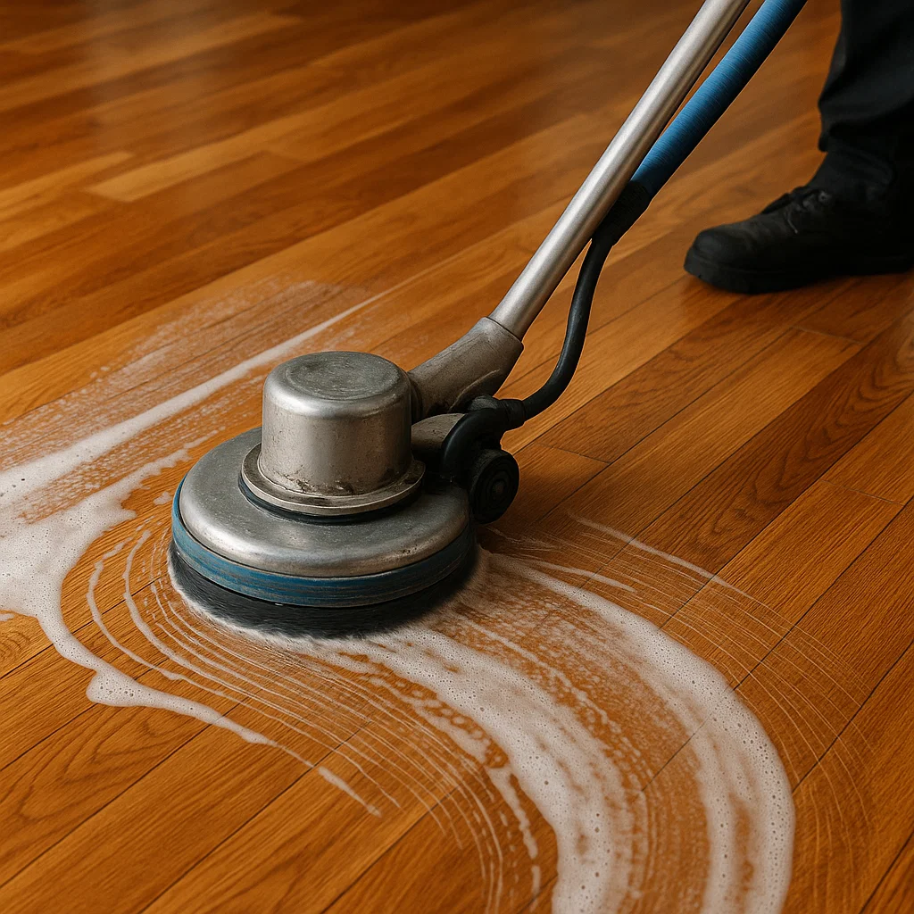 Hardwood floor cleaning and buffing in Delaware County, PA
