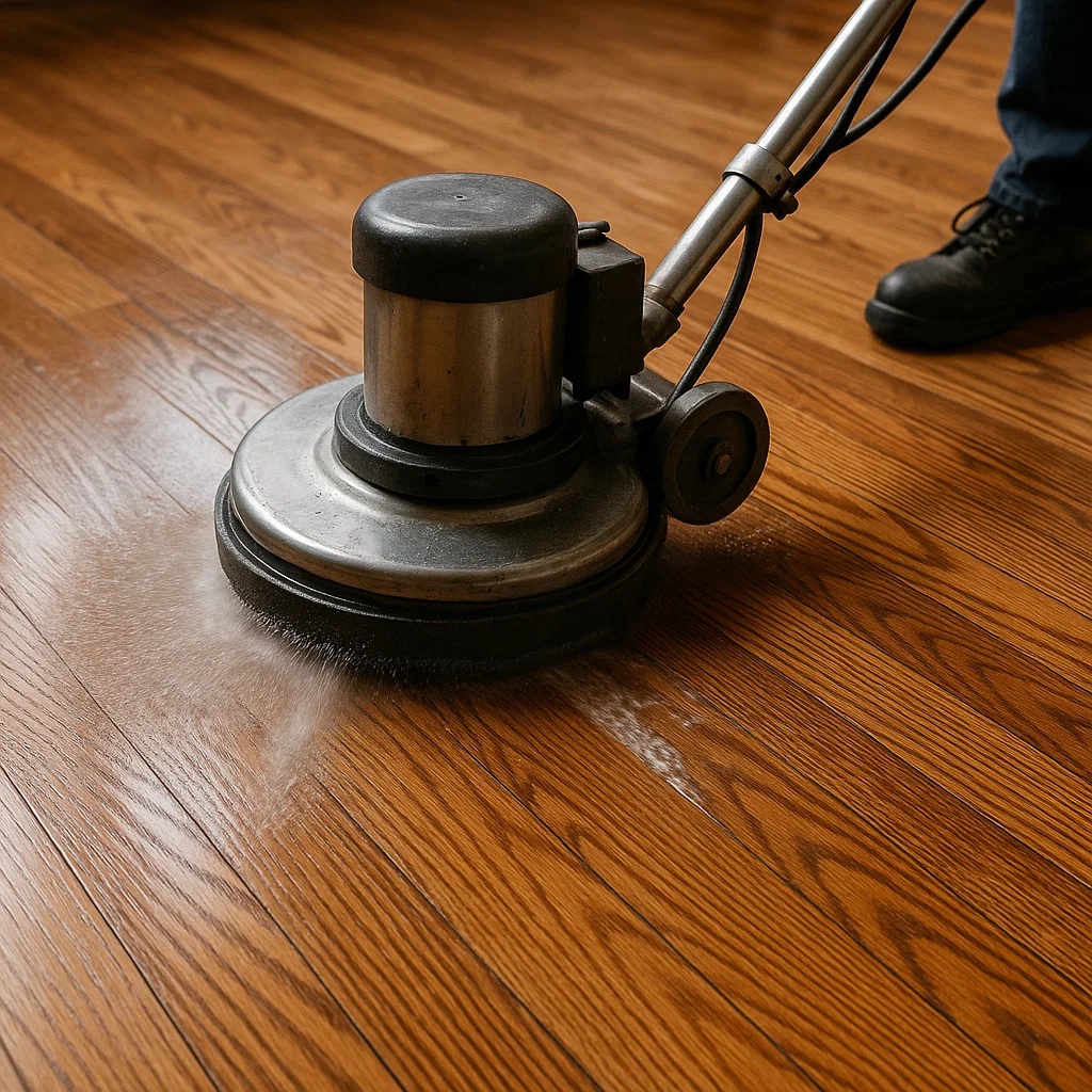 Seasonal hardwood care—entry mat and clean hallway