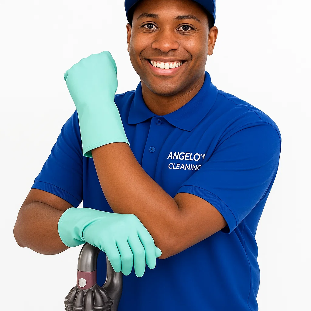 Technician detailing hardwood edges by hand