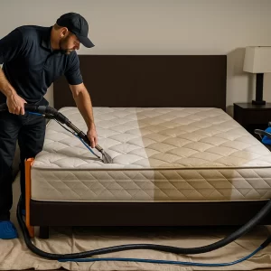 Deodorizing mattress cleaning service by Angelo's Cleaning