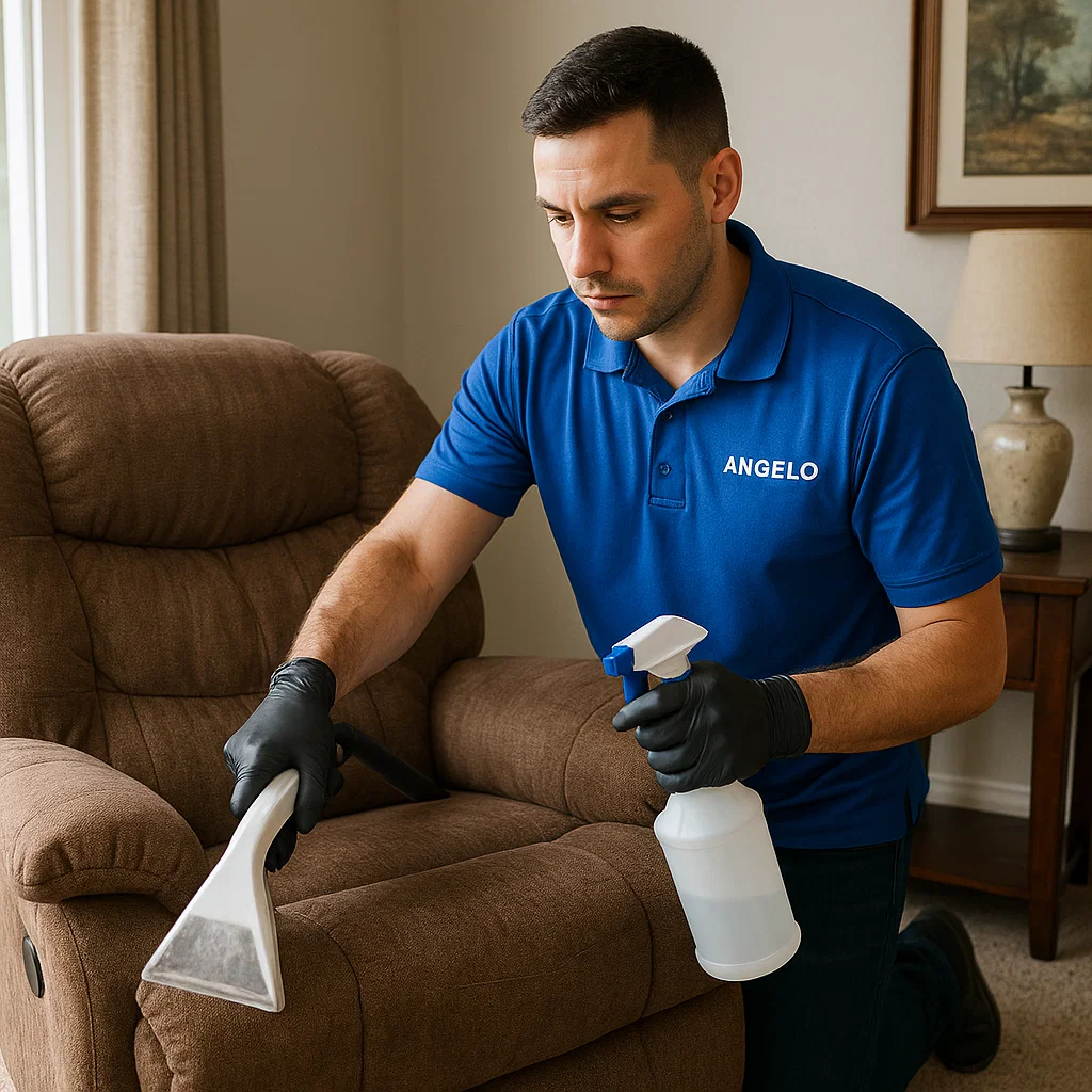 Angelo's Hard Floor & Duct Cleaning meticulous recliner cleaning