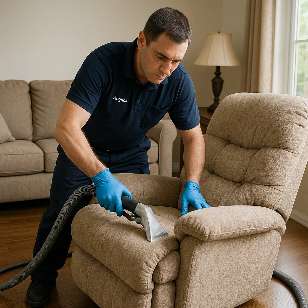 Angelo's Hard Floor & Duct Cleaning careful care for recliner upholstery