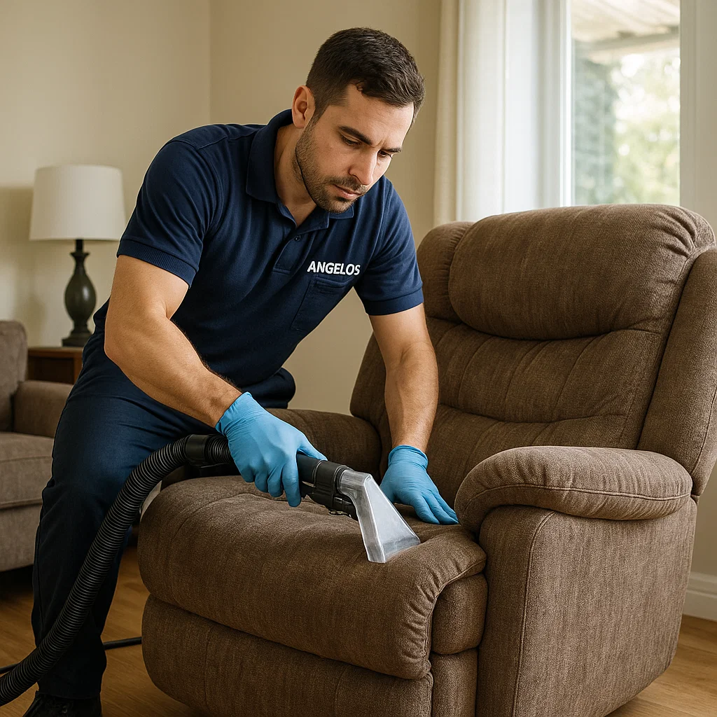 Angelo's Hard Floor & Duct Cleaning skilled recliner cleaning technicians
