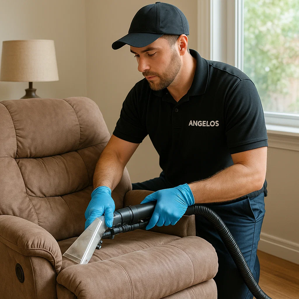 Angelo's Hard Floor & Duct Cleaning recliner upholstery detailing