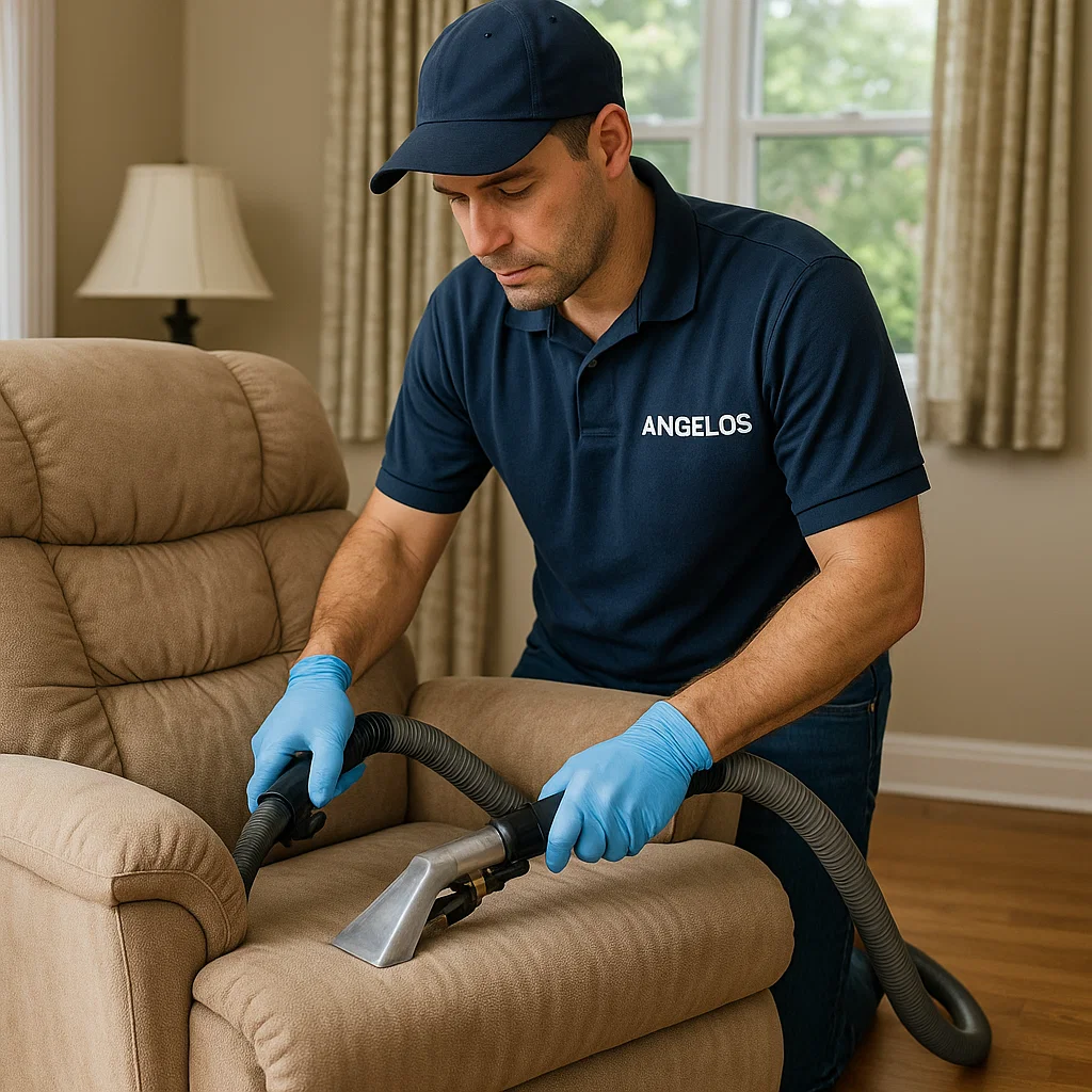 Angelo's Hard Floor & Duct Cleaning fabric care for recliner cushions