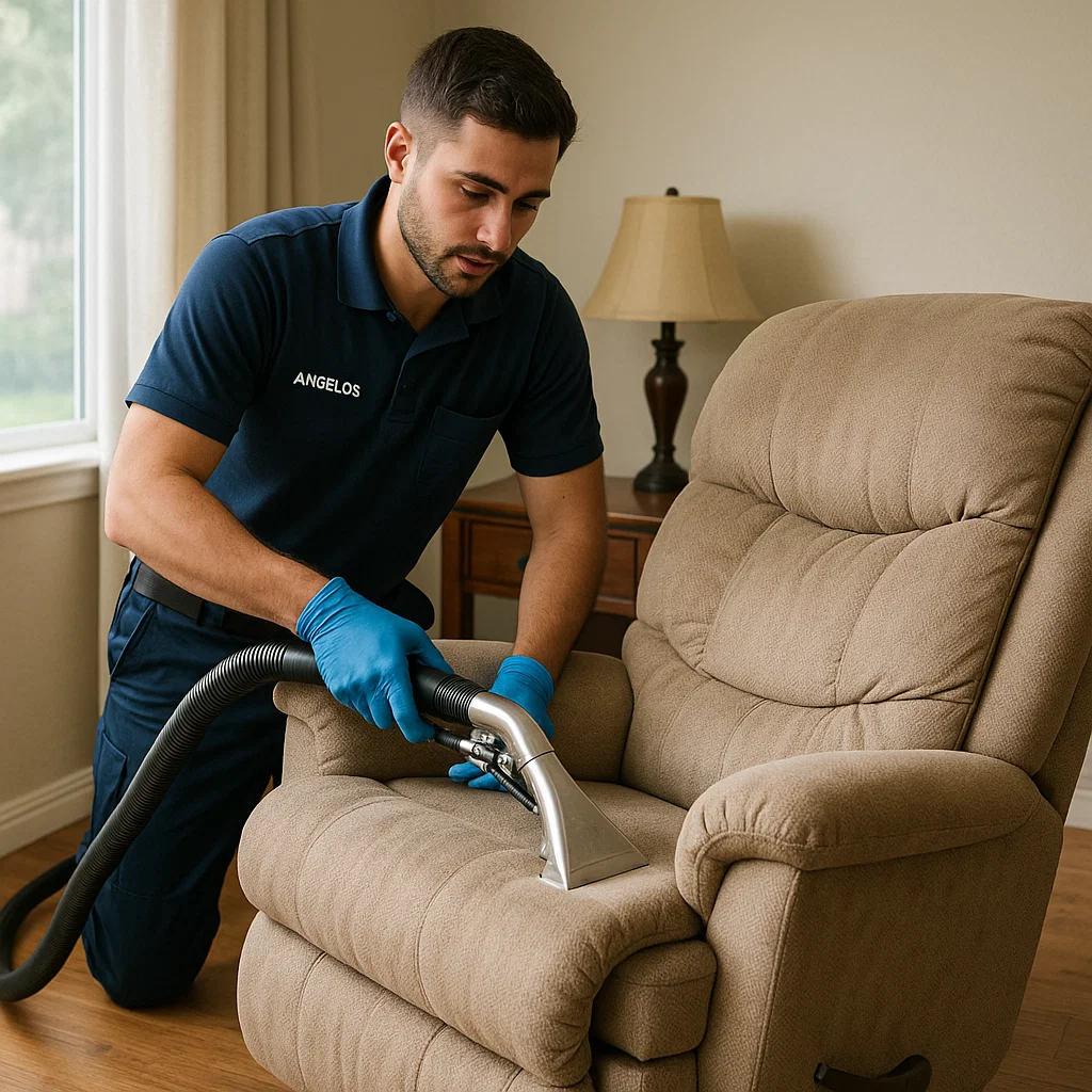 Angelo's Hard Floor & Duct Cleaning careful recliner cleaning process