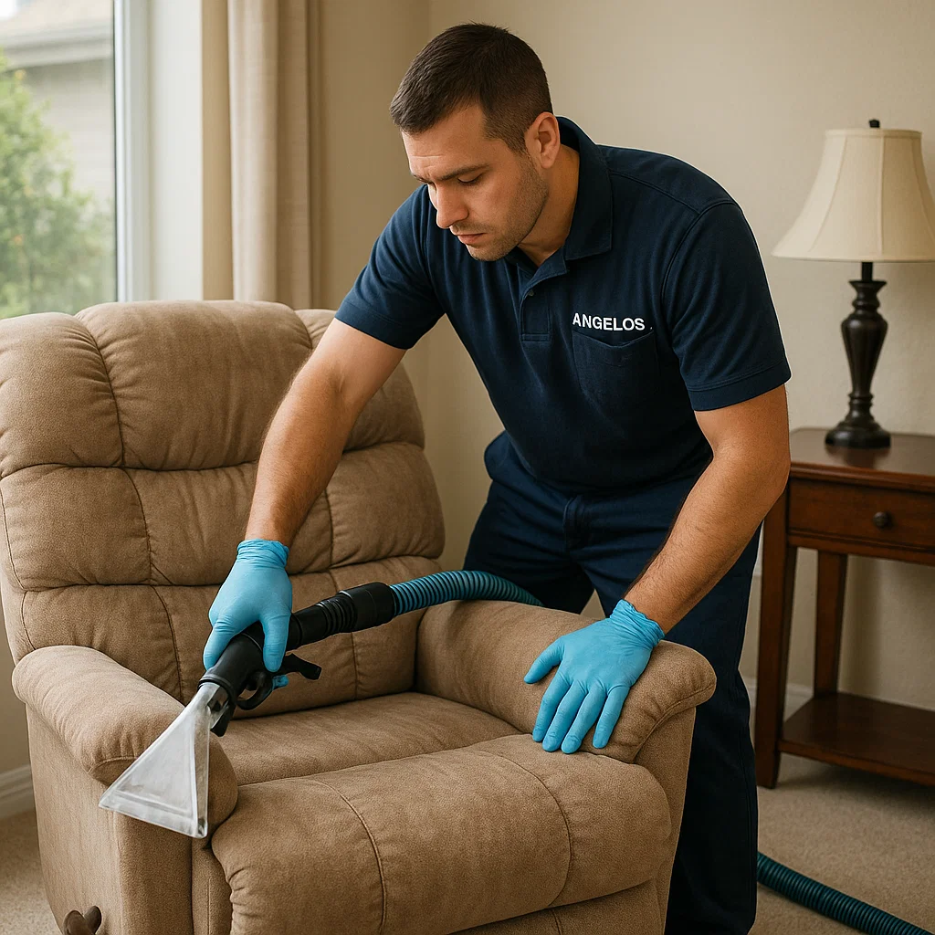 Angelo's Hard Floor & Duct Cleaning courteous recliner cleaning technicians