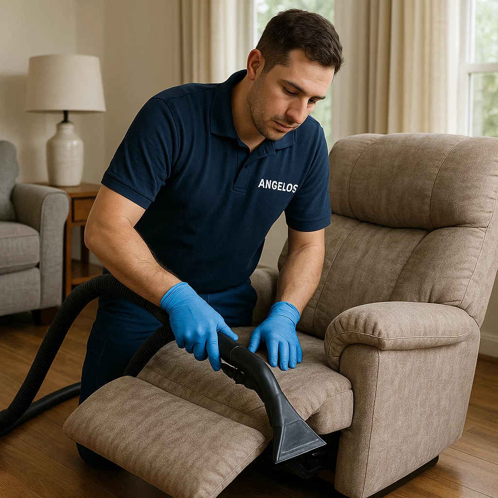 Angelo's Hard Floor & Duct Cleaning professional recliner fabric care service
