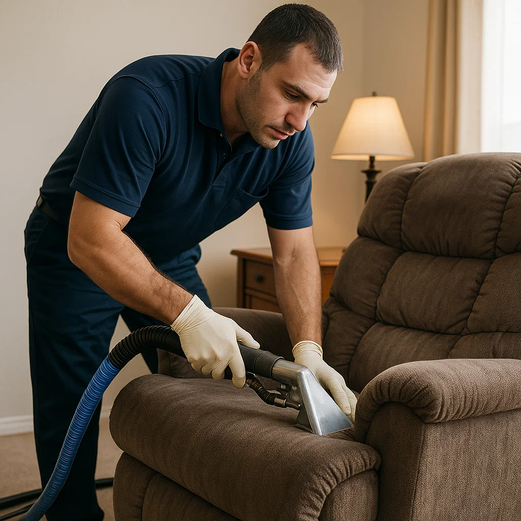 Angelo's Hard Floor & Duct Cleaning attention to detail recliner cleaning