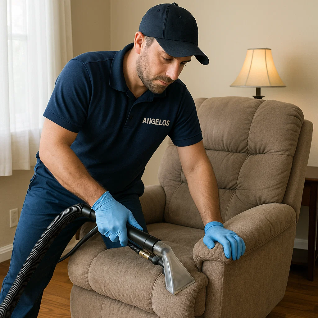 Angelo's Hard Floor & Duct Cleaning clean recliner upholstery service