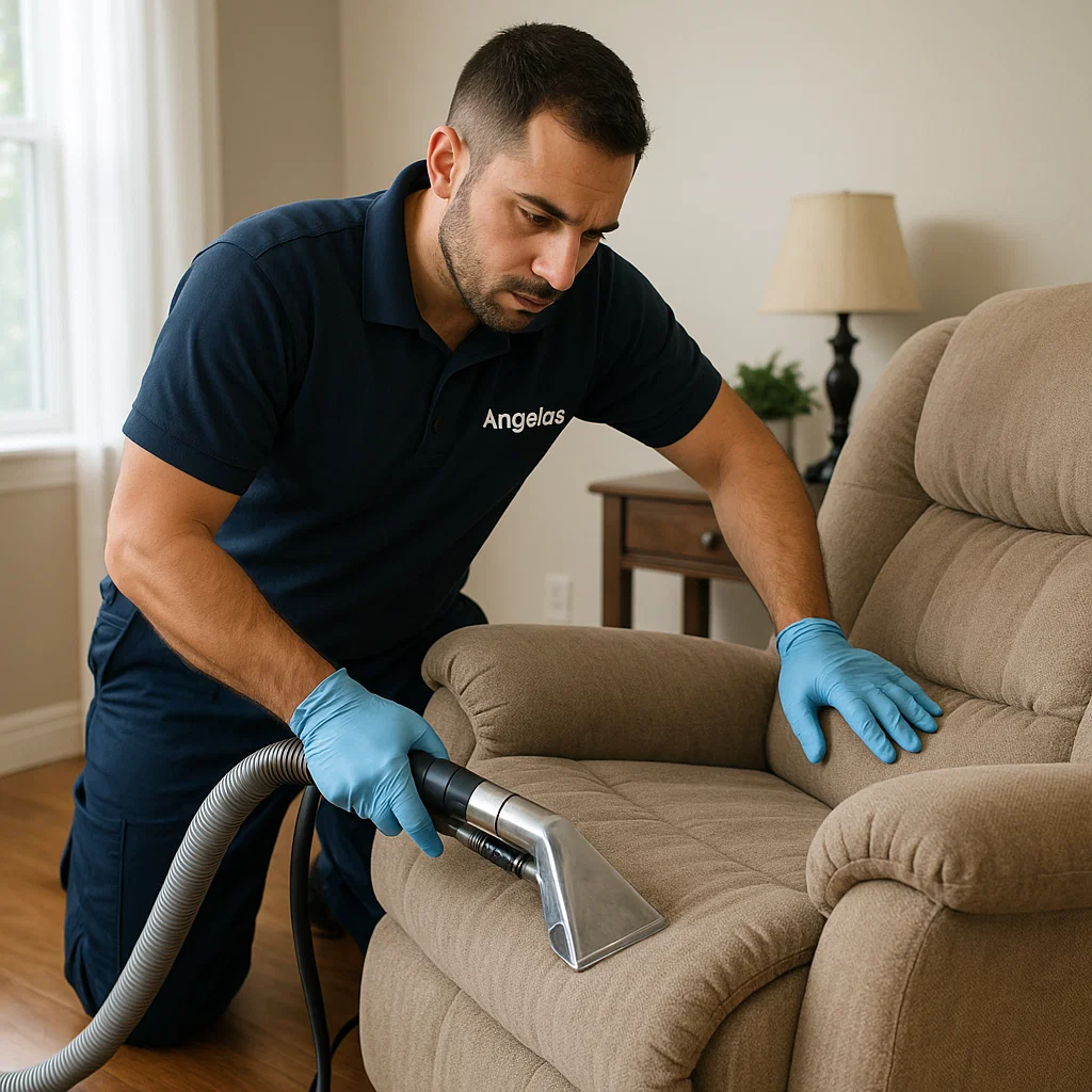 Angelo's Hard Floor & Duct Cleaning skilled care for recliner upholstery