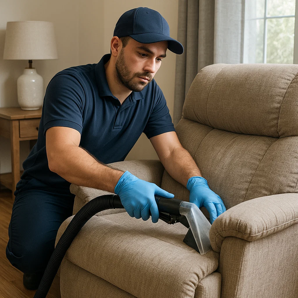 Angelo's Hard Floor & Duct Cleaning professional recliner cleaning results