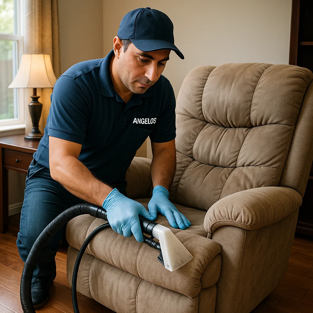 Angelo's Hard Floor & Duct Cleaning precise recliner fabric care