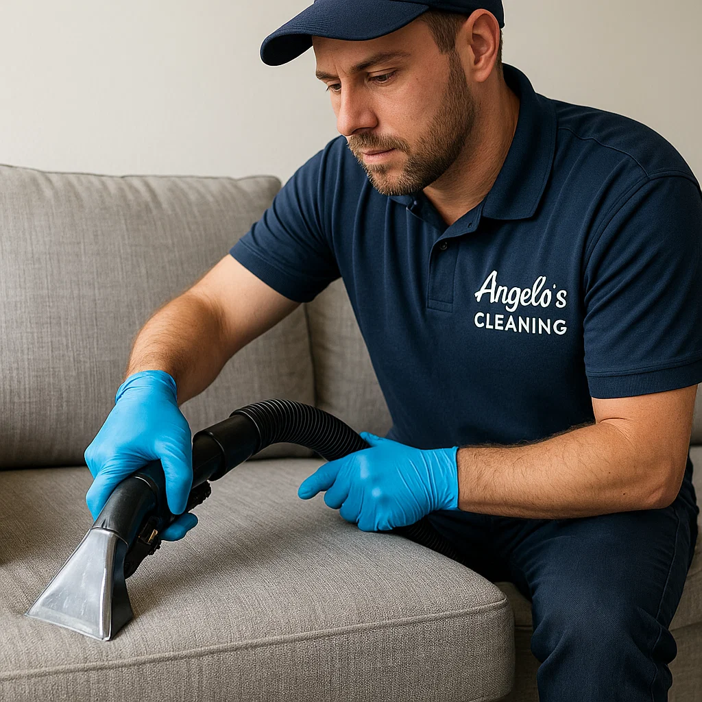 Professional sofa cleaning service — deep extraction leaves fabric fresh