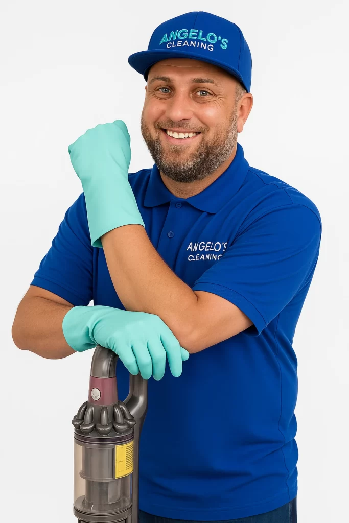Steven P GM of Angelos Hard Floor & Duct Cleaning standing by OUR Service!