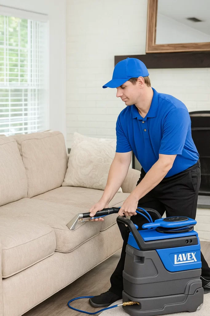 refreshes fabric upholstery.