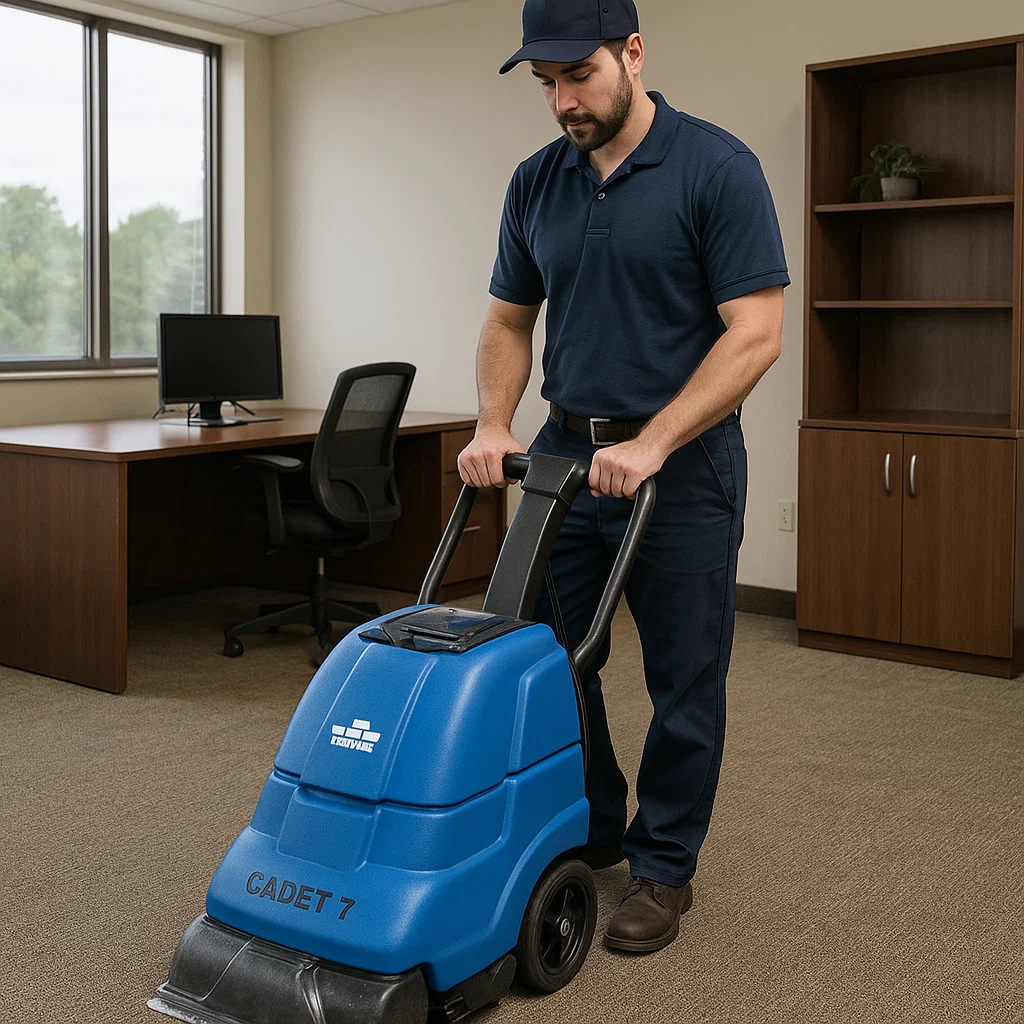 Pet accident spot on beige carpet before treatment