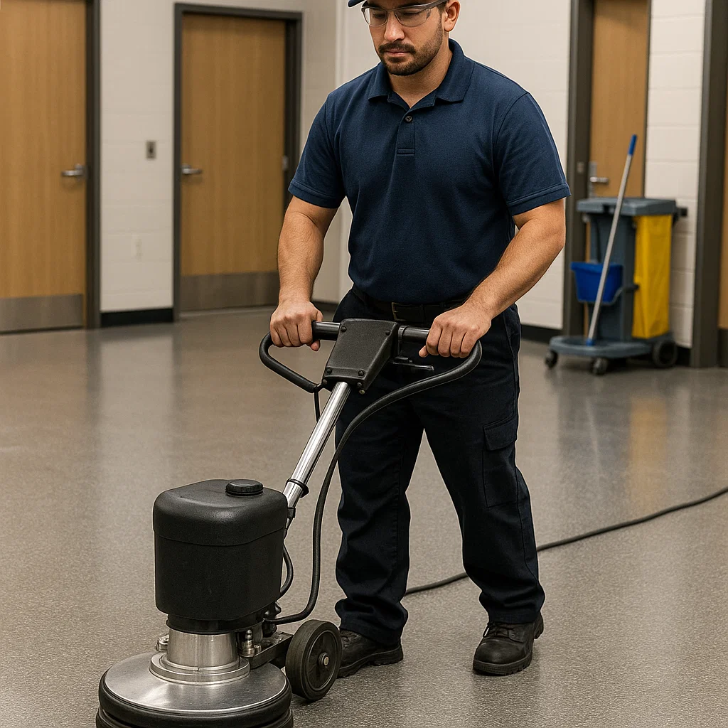 Safety floor cleaned without changing slip profile