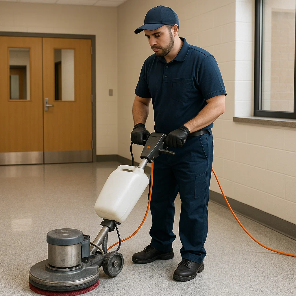Technician verifying neutral rinse residue-free