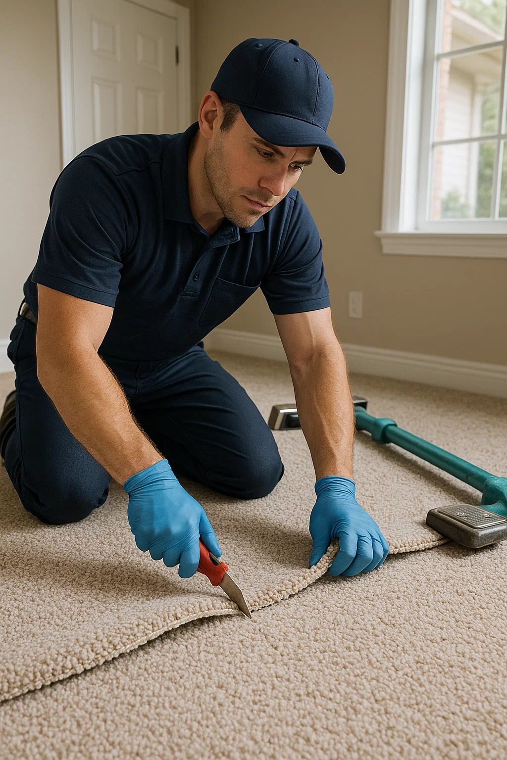 Carpet repair service by Angelos Hard Floor and Duct Cleaning