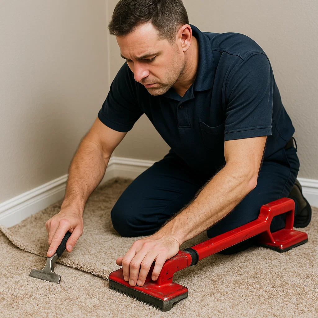 Professional carpet repair service by Angelos Hard Floor & Duct Cleaning