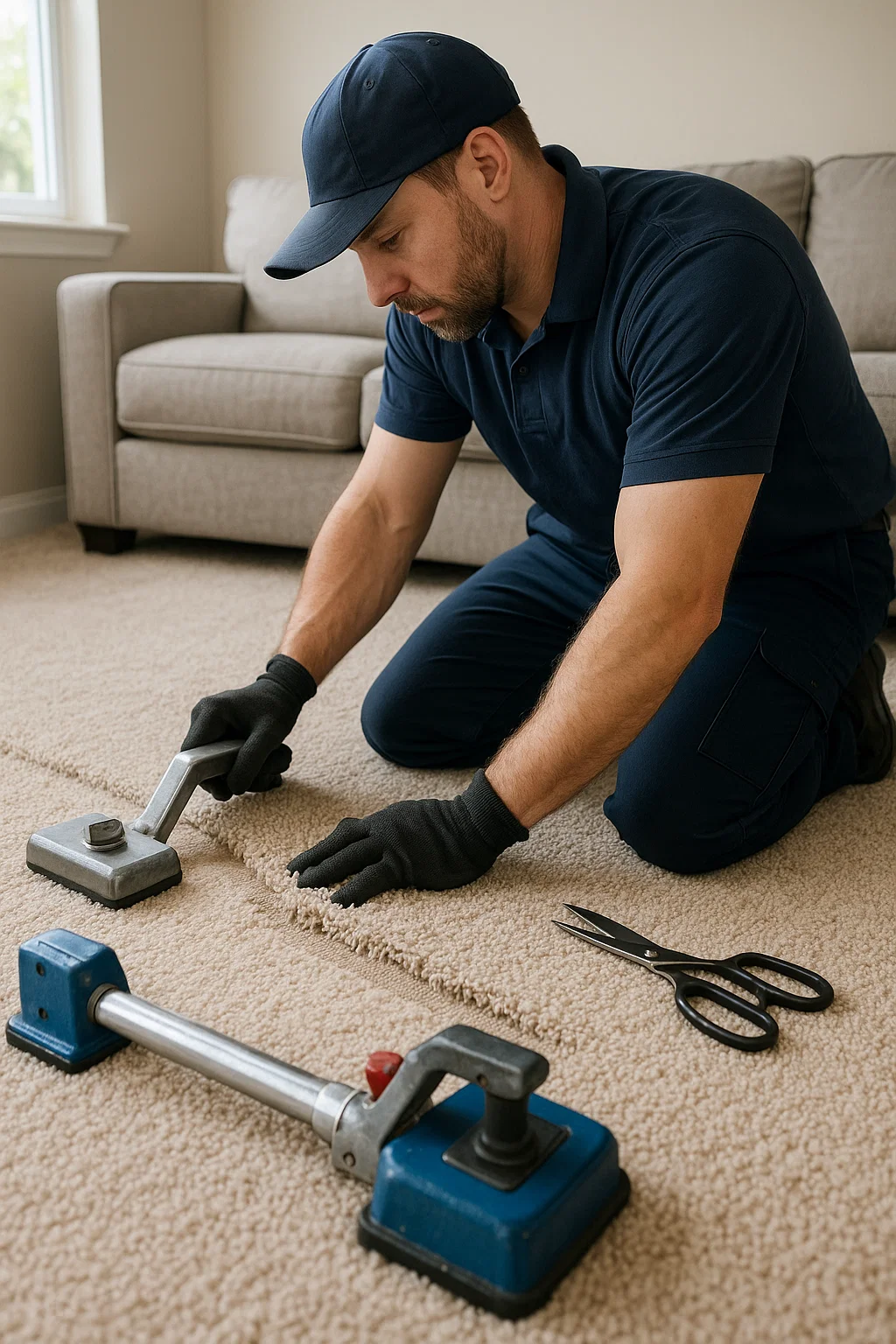 Commercial carpet repair service by Angelos Hard Floor and Duct Cleaning