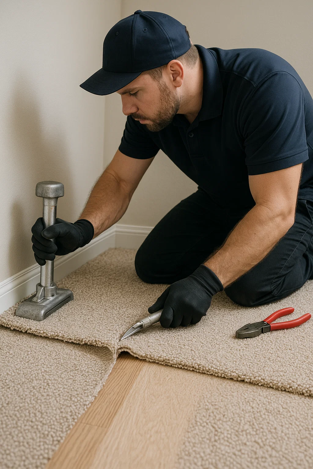 On-site carpet repair experts at Angelos Hard Floor and Duct Cleaning