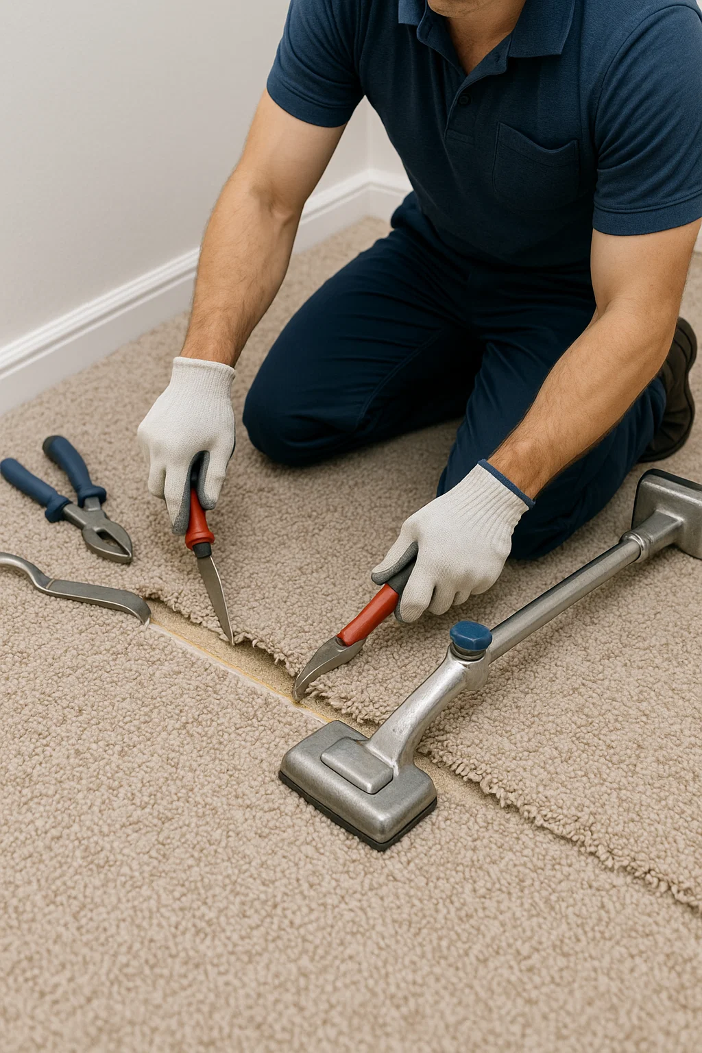 Full-service carpet repair team at Angelos Hard Floor and Duct Cleaning