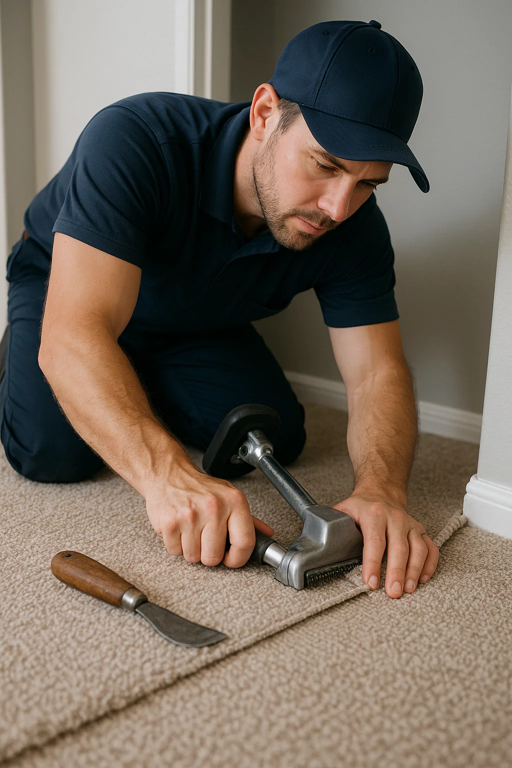 Quality carpet repair professionals at Angelos Hard Floor and Duct Cleaning