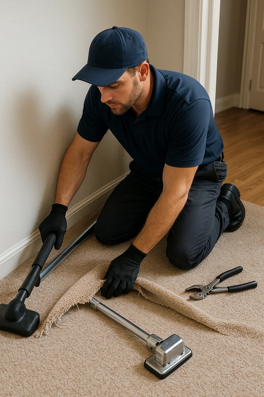 Comprehensive carpet repair professionals at Angelos Hard Floor and Duct Cleaning