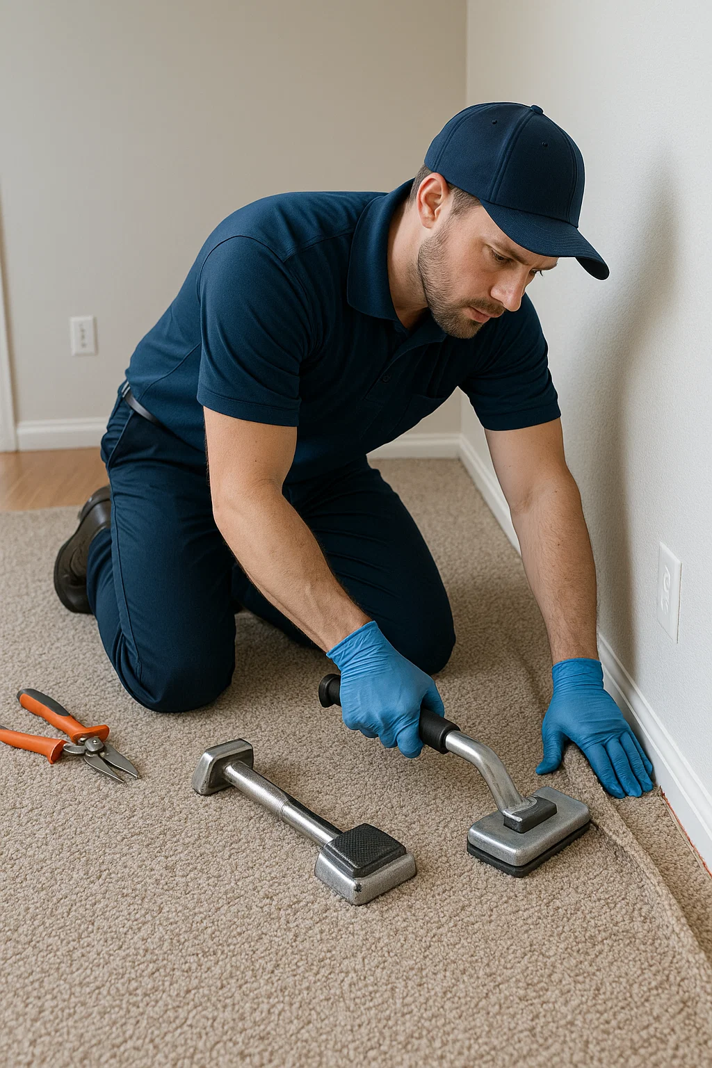 Professional carpet repair specialists at Angelos Hard Floor and Duct Cleaning